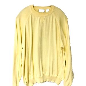 Vintage COMO Cotton Silk Cashmere Sweater Men's M Yellow Italy Preppy